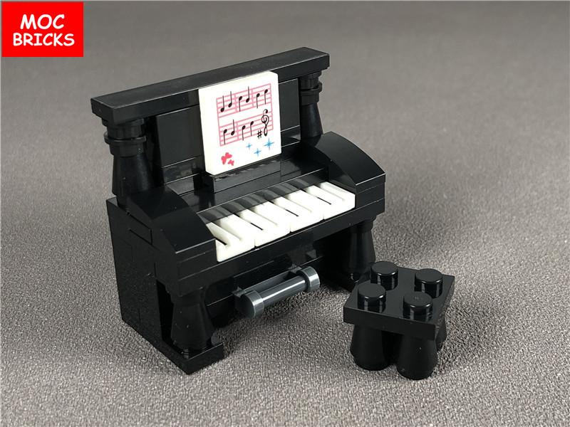 Set  MOC Bricks Coffee Cupboard Microscope Toilet Air Conditioner Desk Educational Building Blocks Toys Kids Gifts