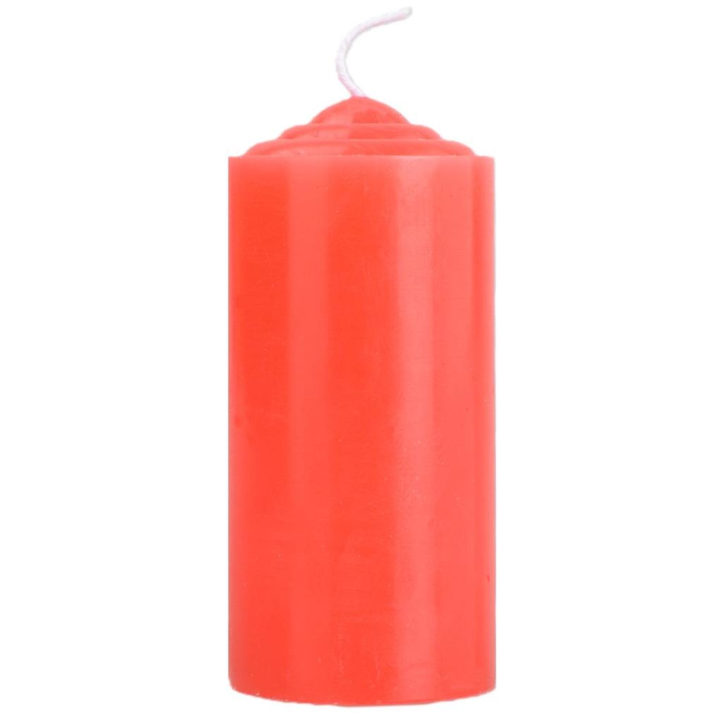 Smokeless Odorless Red Cylindrical Candle: Thick, Short Design for Home Lighting and Decor