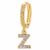 Luxury 26-Letter Pendant Earrings: Micro-set Zirconia Studs, Copper Plated with 18K Gold, European & American Style
