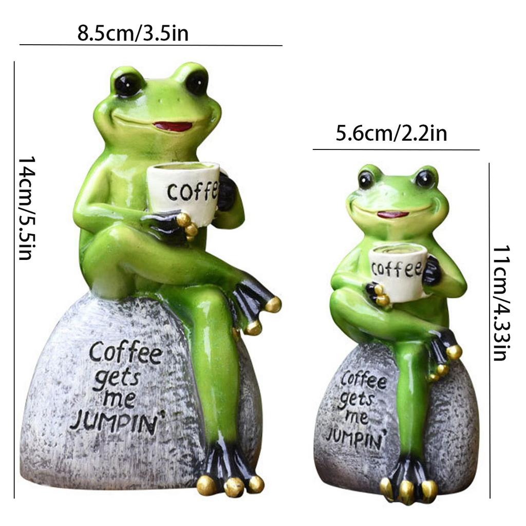 1 Piece Resin Patio Lawn Decoration Desktop Balcony Home Decoration Cartoon Animal Small Frog Statue Garden