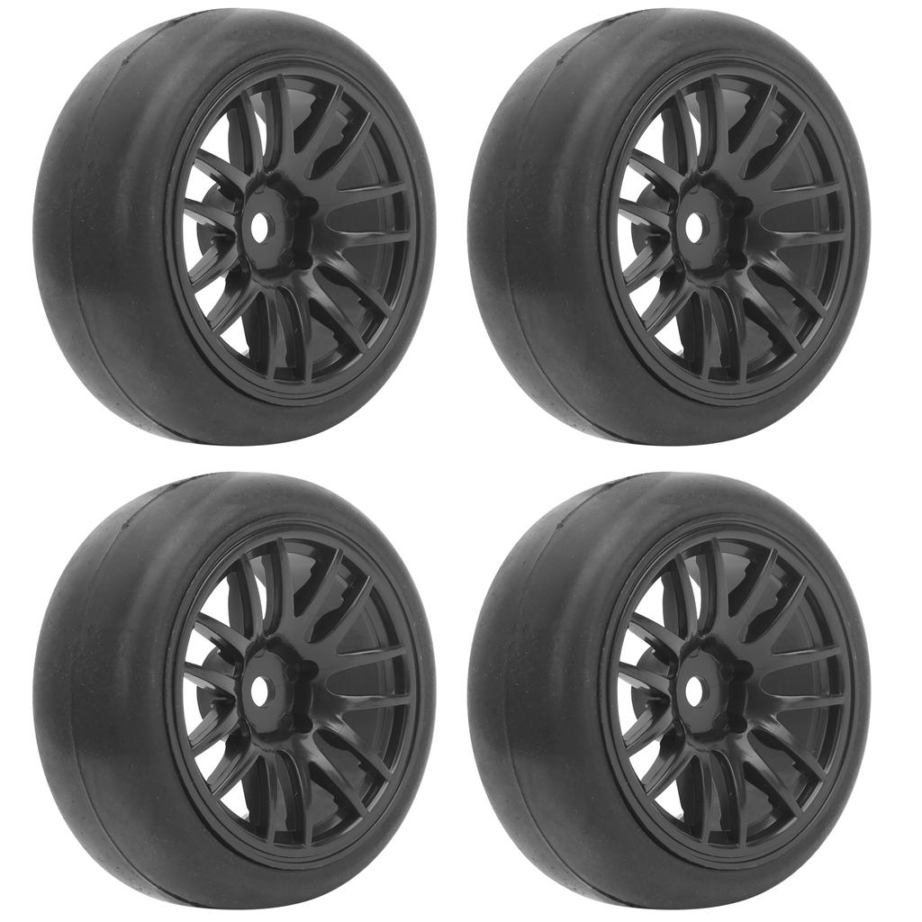 4Pcs RC Rubber Wheels Tire Slicks 65mm Dia Fit for WPL D12 1 10 Remote Control Truck