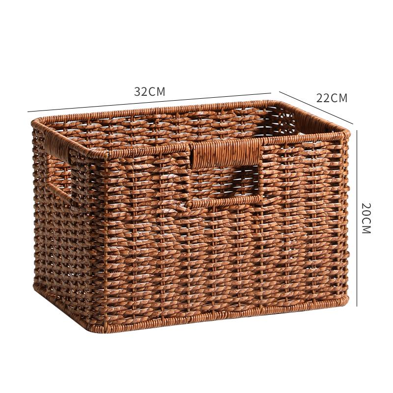 Imitation Rattan Narrow Storage Basket Organizer