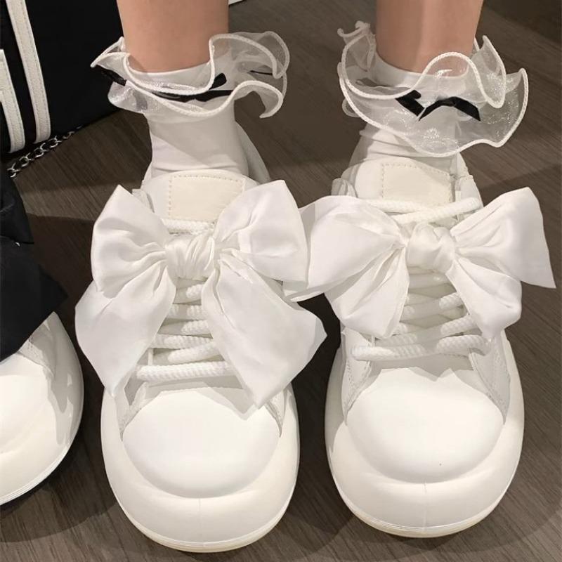 Explosive bow white shoes summer student versatile shoes original women's shoes casual board shoes fashion casual