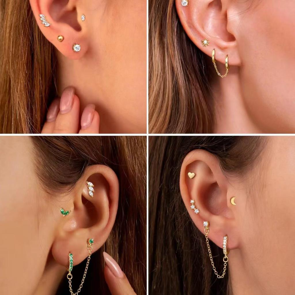 Trendy Gold Ear Cuff Set: Simple & Personalized Pendant Earrings for Women - Perfect for Parties & Travel