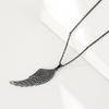 Cazador Hollow Wing of Angel Pendant Necklaces Feather Wings Stainless Steel Gold Color Charm Necklaces for Women Jewelry Kpop