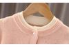 Girls' 2025 Autumn Cardigan - White Knit, Spring & Autumn Style Thin Sweater