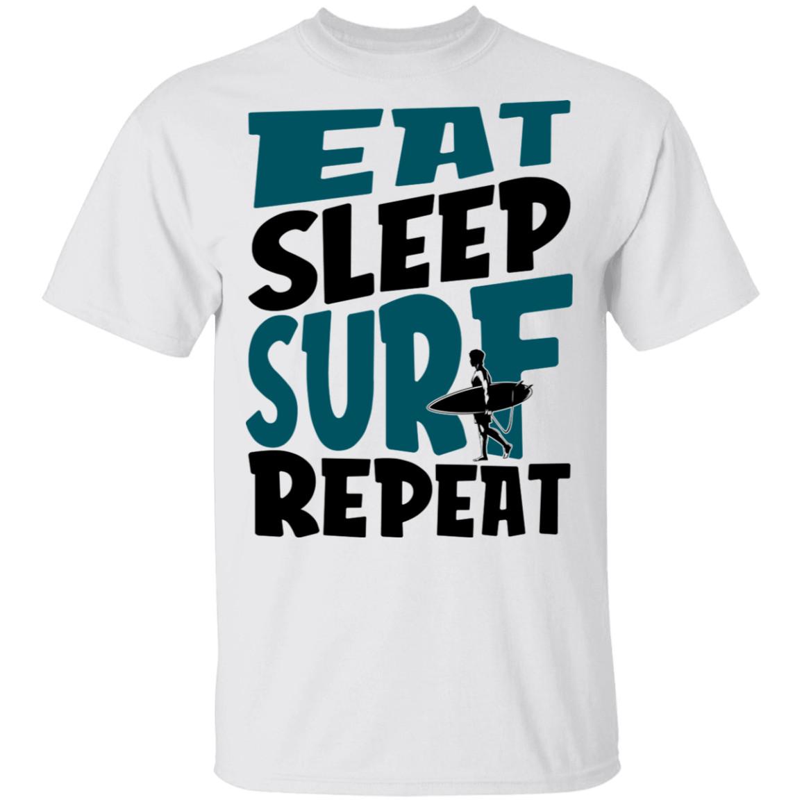 Eat Sleep Surf Repeat Surfing T-Shirt L