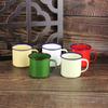 Solid-colour Vintage Enamel Teacups Classic , Red, And Green Cake Cups, Hotpot Bowls, And Water Cups