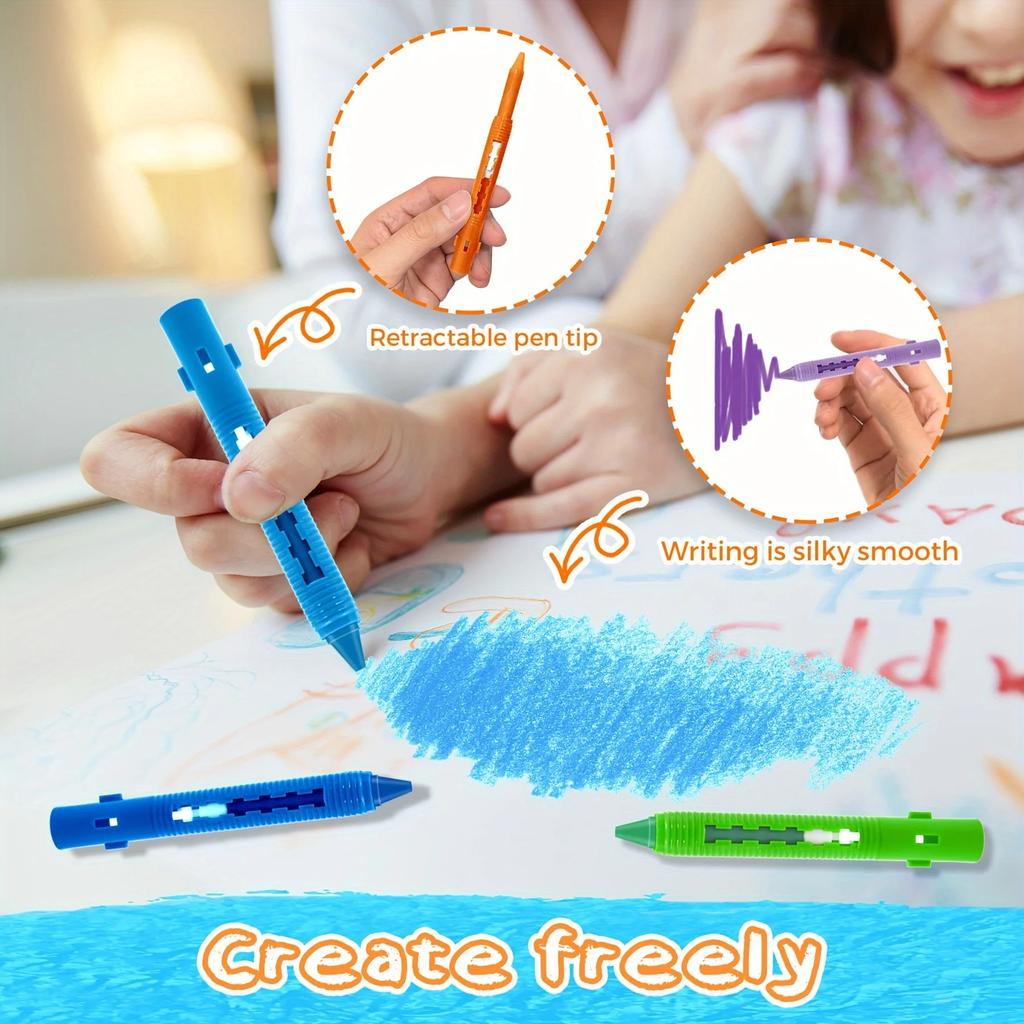 Washable Bath Crayons Set - Colorful, Easy-Clean Bathtub Markers for Youngsters, Fun Shower Art & Crafts