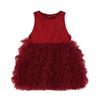 LUSON Baby Girls' New Year Red Velvet Princess Dress