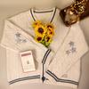 Autumn Winter Loose Knitted Cardigans Coat Women Star Embroidery Sweaters Streetwear Vintage Casual Single Breasted Long Sleeve Top