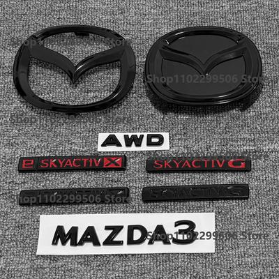 Negro brillante ABS Parrilla Delantera de Coche Emblema Insignia Trasera del Maletero Reemplazar pegatinas SKYACTIV GX Para 2019-2025 3 Logo Accesorios