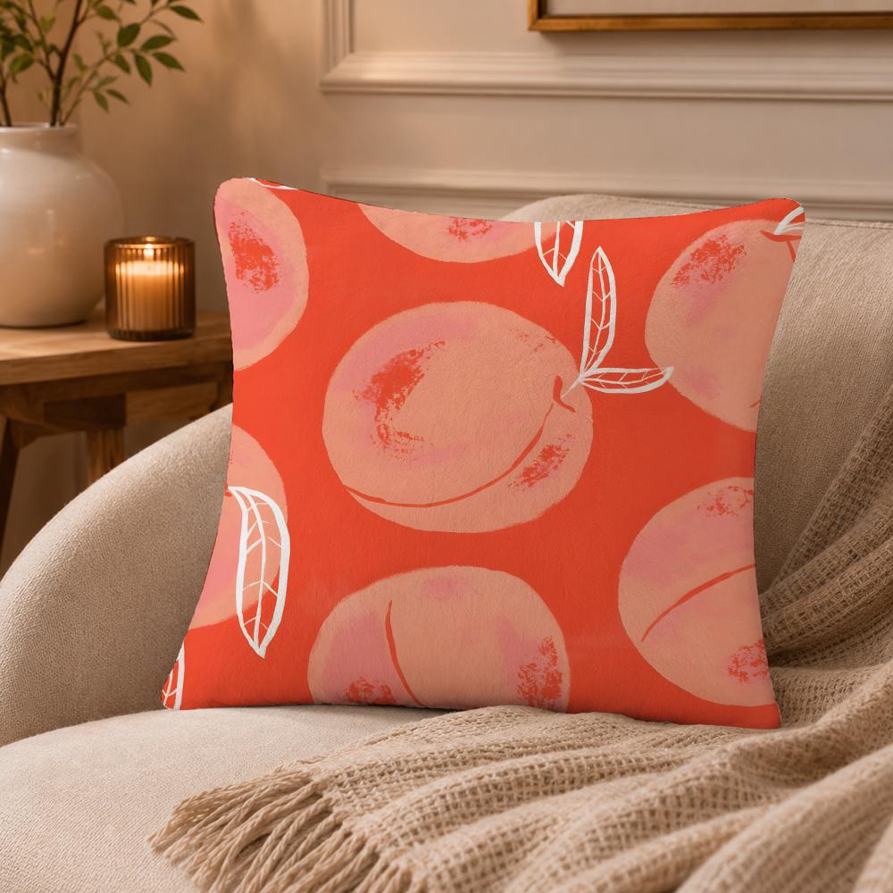 Peach Cushion Cover Anti-dustmite Pillowcase Invisible zipper silky short plush Sofa cushion cover