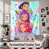 Custom Tapestry Wall Hanging, Kpop Demon Hunters Personalized Name Text Home Wall Decor