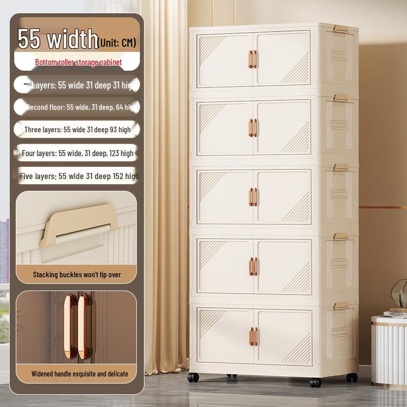 Foldable Multi-Layer Storage Cabinet for Clothing, Snacks, Books, and Toys