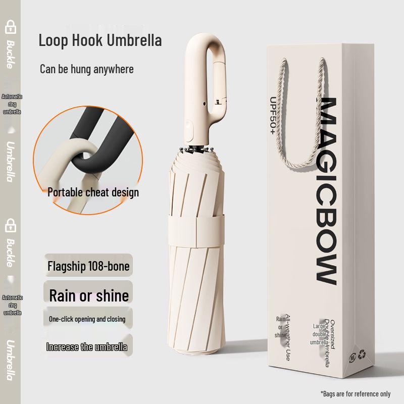 Dual-Use Sunscreen Umbrella: 144-Rib Folding Automatic Umbrella for Men and Women