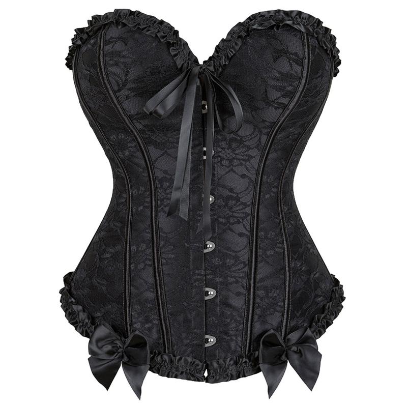 Korsett mit entbeinter Taille, sexy Korsett für Damen mit Schnürung, Taillenkorsett mit entbeinter Taille, Blumenmuster, Brokat-Überbrustkorsett für Damen, Abnehmen