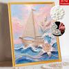 Sailboat pearl painting handmade diy pearl art painting stickers home decoration gifts