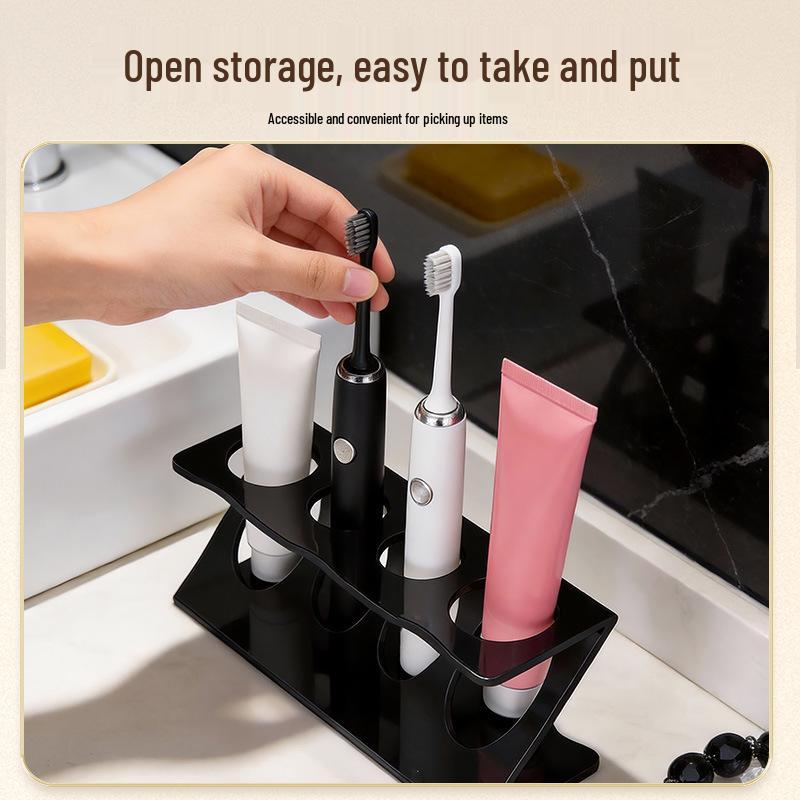 Wall-Mounted No-Drill Electric Toothbrush Cup Holder - Light Luxury Bathroom Storage Rack