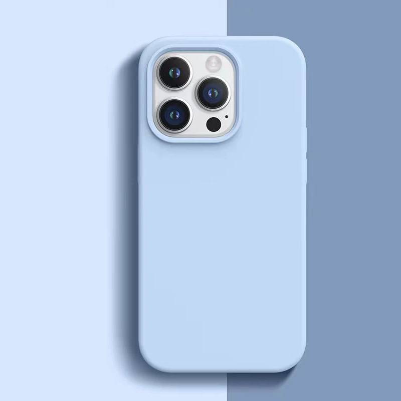 14 Iphone For Pro Solid Color Liquid Silicone Phone Case With Absorption Shock