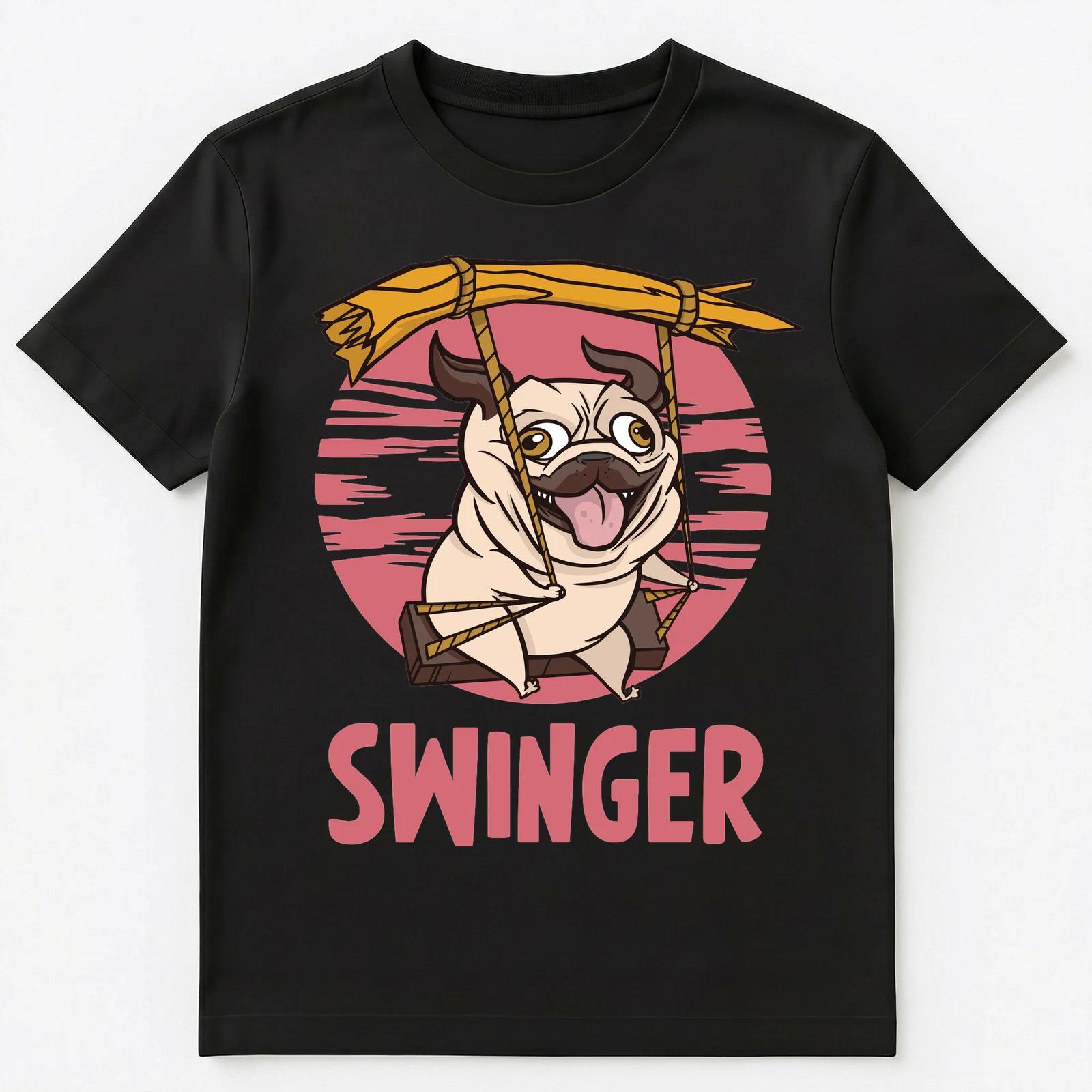 Funny Sexual Adult Humor Swinger Pug Unisex T-Shirt M