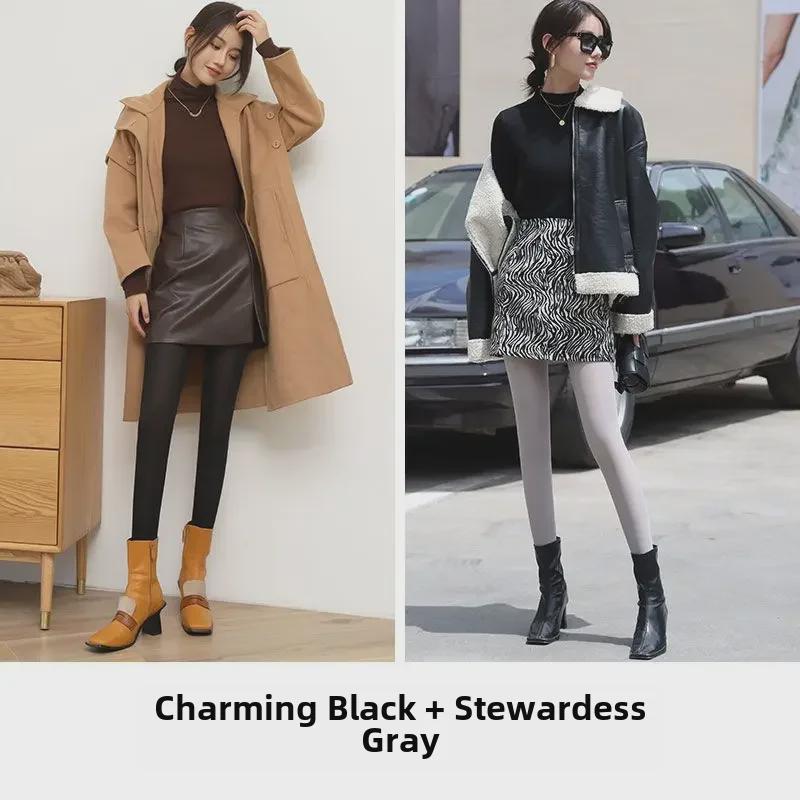 Damen Schwarze Transparente Stahlstrümpfe - Frühling/Sommer Anti-Haken Strumpfhose mit Pferdeöl in Hautfarbe