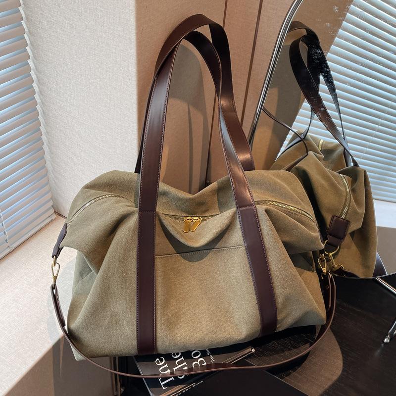 2025 bag new high-end portable large bag autumn and winter shoulder large capacity messenger bag fashion casual canvas bag