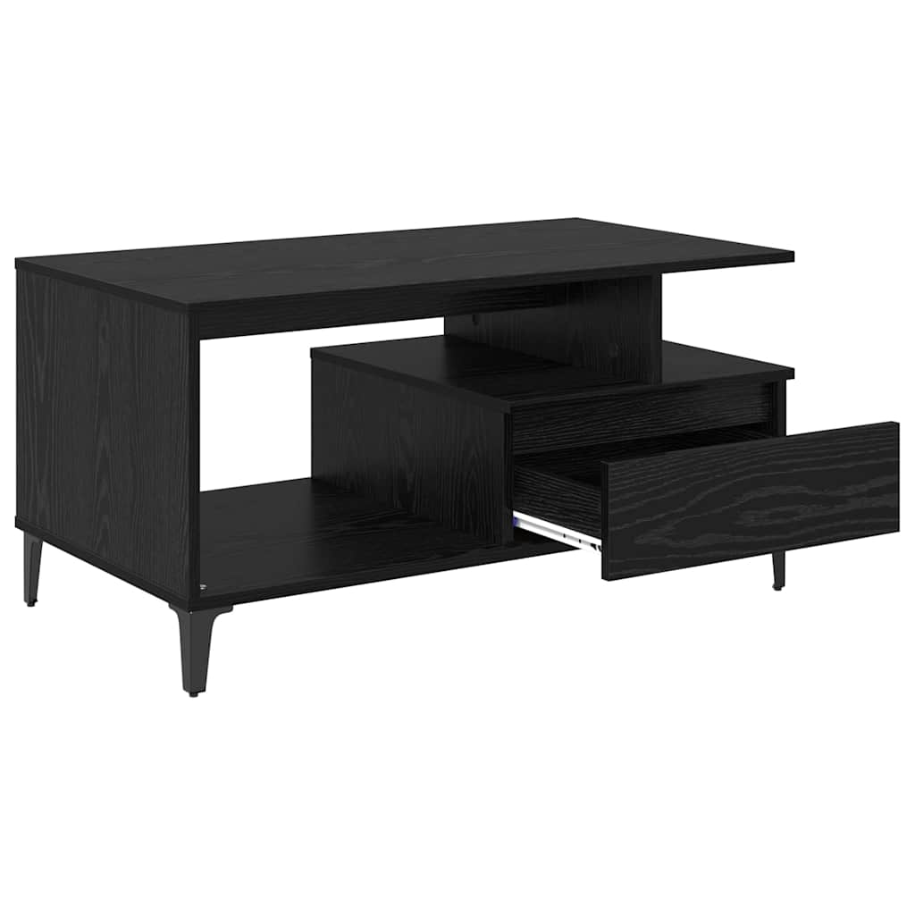 Coffee Table Black Oak Effect 90 x 49 x 45 cm Engineered Wood