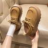 Casual Fashion Retro Versatile Thick Bottom Boken Shoes for Women 2025New Spring Autumn Short Height Increase Le Fu Single Shoes