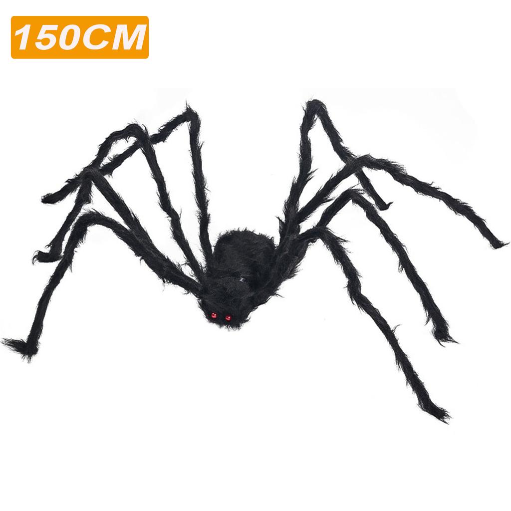 Halloween Plush Spider 30-200cm Outdoor Giant Spider Decor Chamber Prank Black Spider, Horror Halloween Decoration Party Prop
