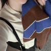 Soft Touch Korean Chic Color blocked Striped Scarf Japanese and Korean Retro Long Winter Warm Knitted Scarf for Men and Women