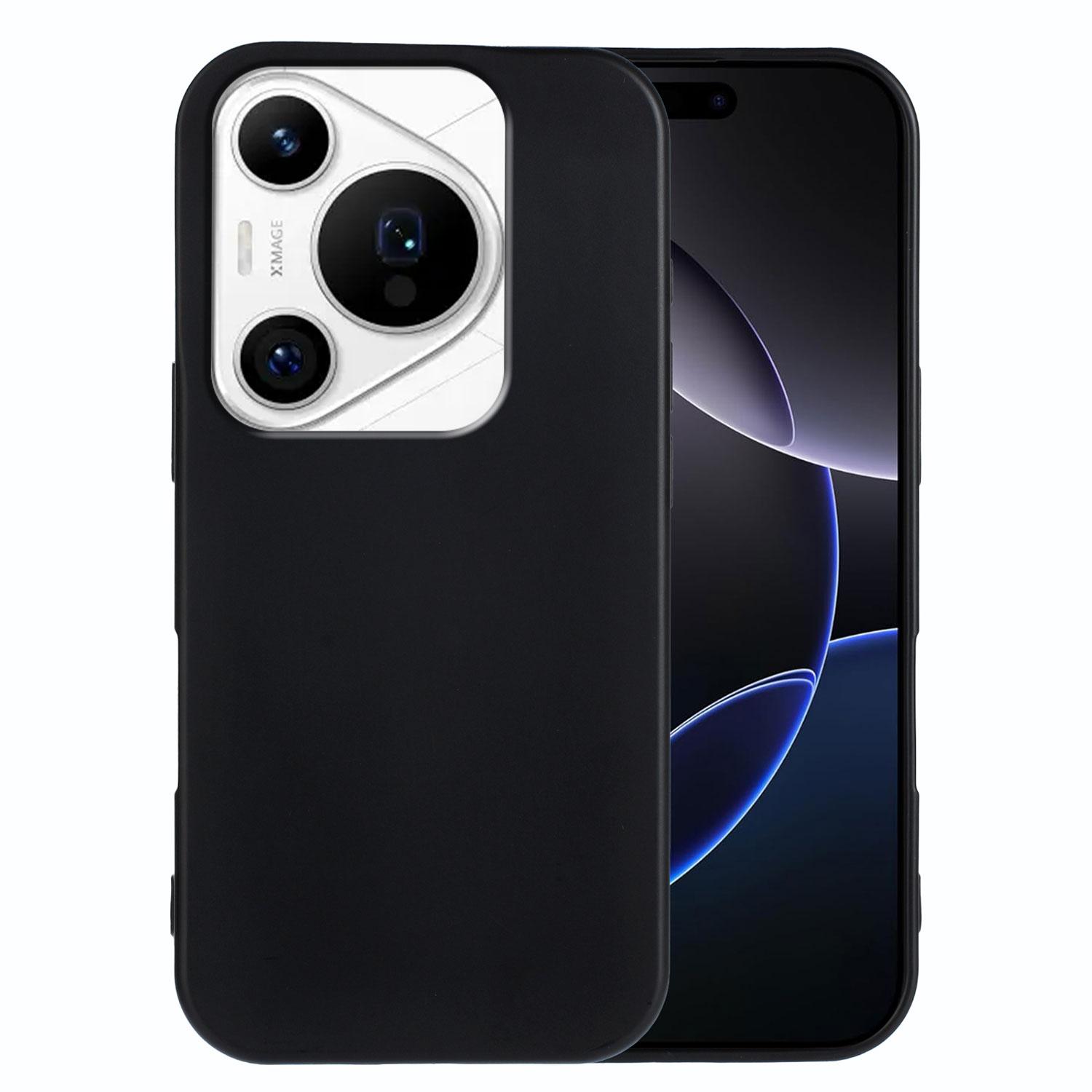 

For Huawei Pura 70 Pro+/Huawei Pura 70 Pro TPU Case Soft Matte Anti-fingerprint Phone Back Cover Black