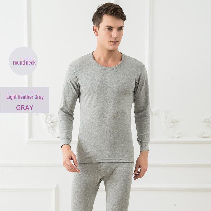 Set de haine de toamnă pentru bărbați: Pulover și Pantaloni din Bumbac Ușor - Articole Termice pentru Vârsta Mijlocie și Persoane Vârstnice