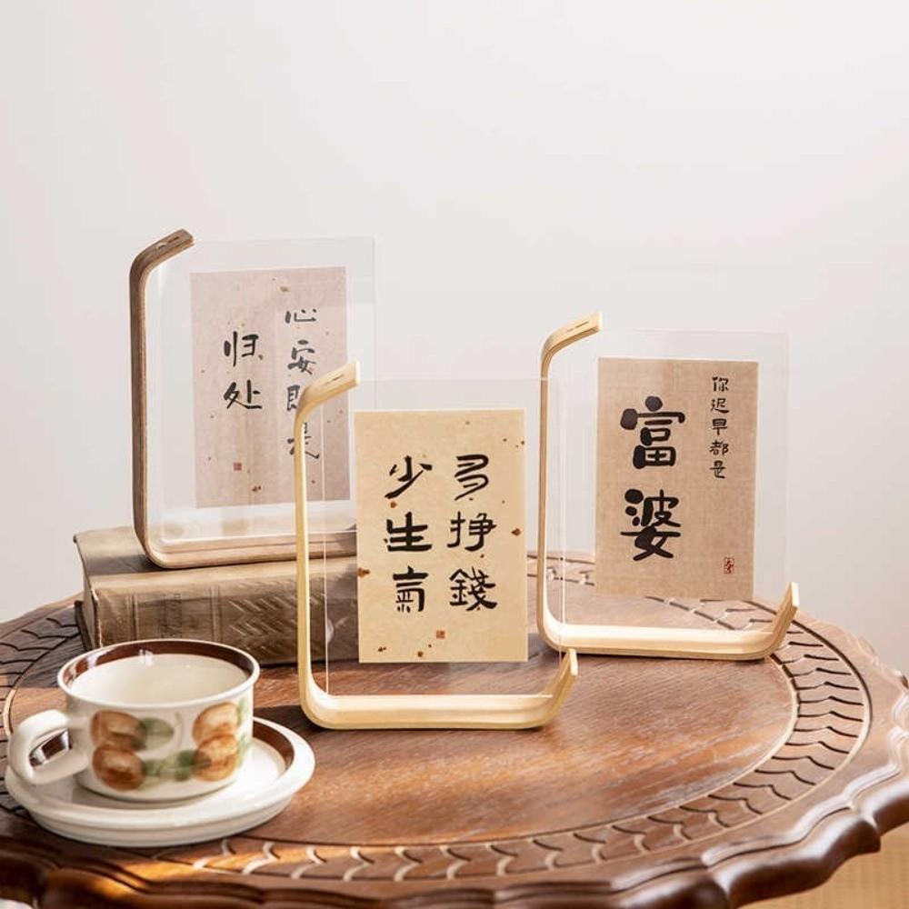 Memory Keepsake 6 Inches Wooden Photo Frame Alien Tabletop Display Photo Frame Acrylic Material Double-sided Frame Gift