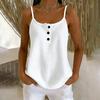 Damen Waffelstrick Tanktop Knopfleiste Ärmellos Lässig Sommer Bluse Leichtes Weiches Gewebe