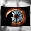 Church Cat Ins Style Tapestry Dark Atmosphere Healing Wall Hanging Background Cloth for Bedroom Decoration