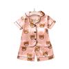 BB58 Mufurui Summer Kids' Silk Bear Cartoon Pajama Short Sleeve Two-Piece Set