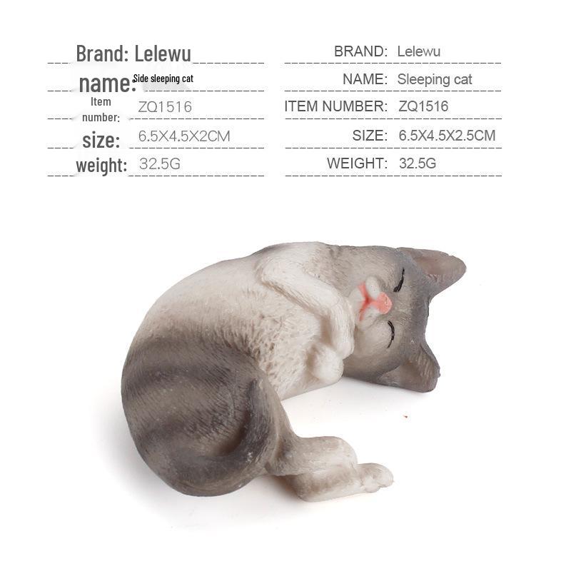 Children's Black and White Kitten Simulation Set - Toy Cat Figurine