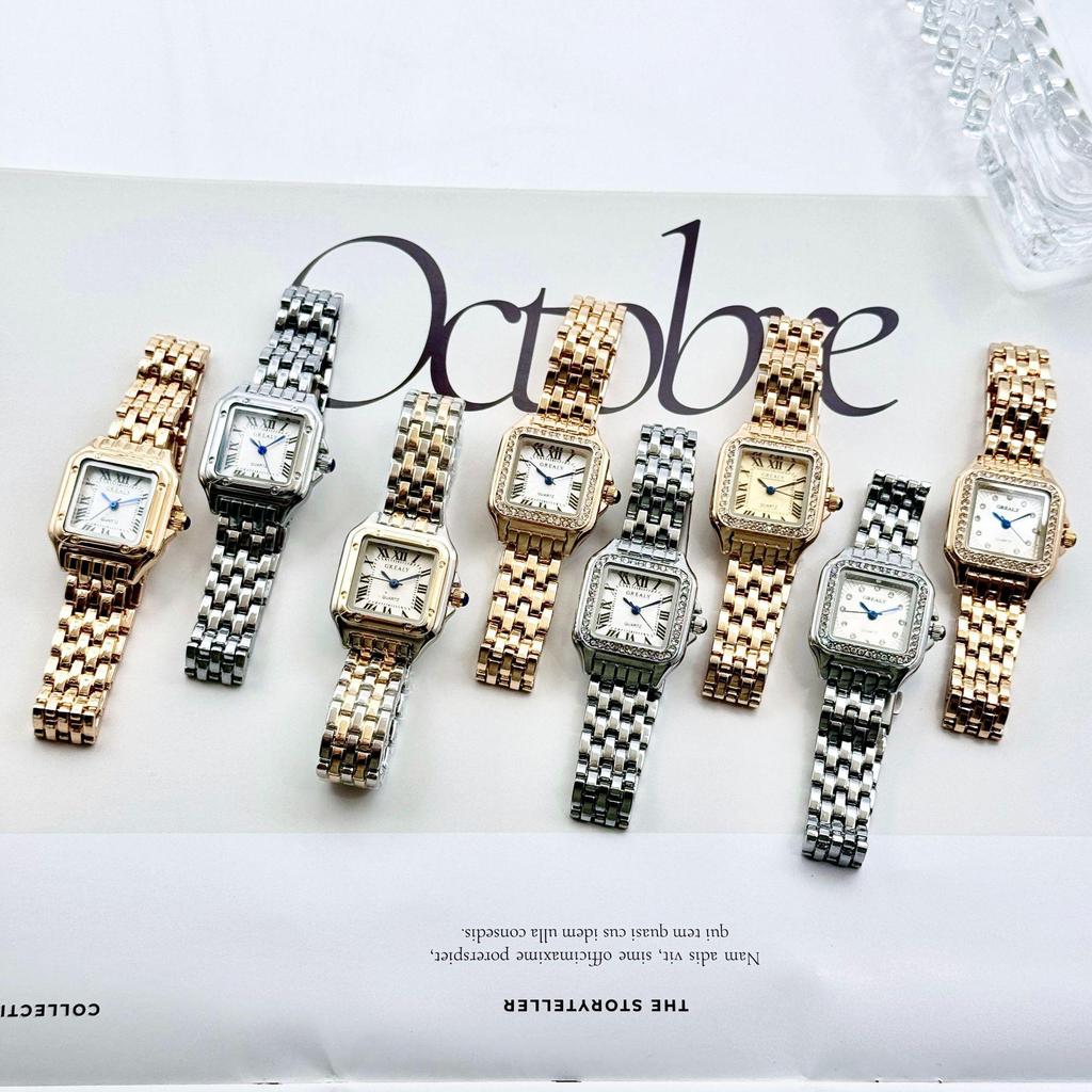 GREALY Women's Classic Retro Square Waterproof Diamond Quartz Watch