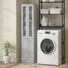 Tall Bathroom Storage Cabinet, 6-Tier Slim Bathroom Cabinet with Adjustable Shelf, 4 Soft-Close Doors, Dusty Blue