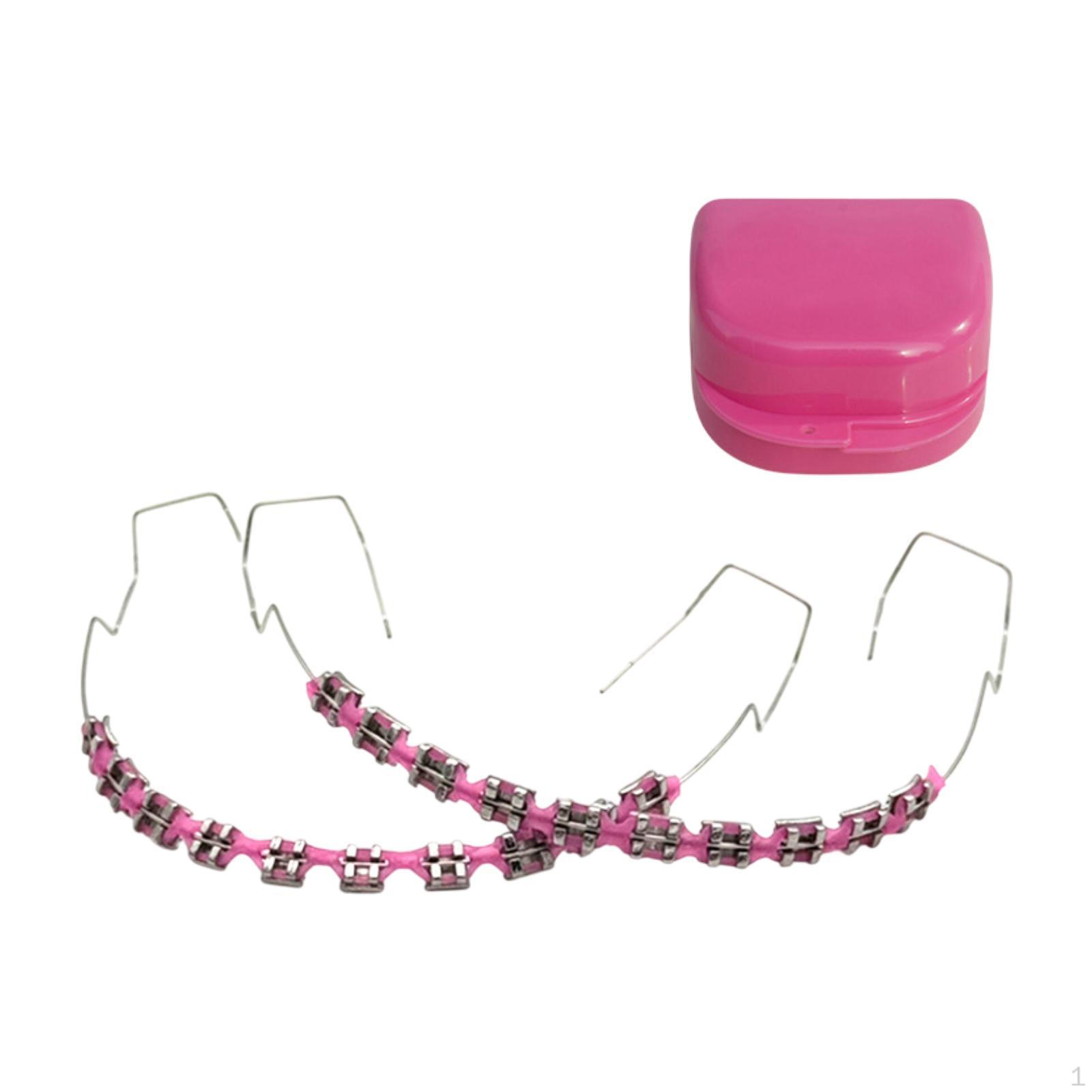 

Временное украшение для зубов Сделай сам Цветная цепочка для брекетов для подростков и детей розовый