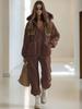2025 Lambswool Hooded Zipper Jumpsuit: Winter Fashion