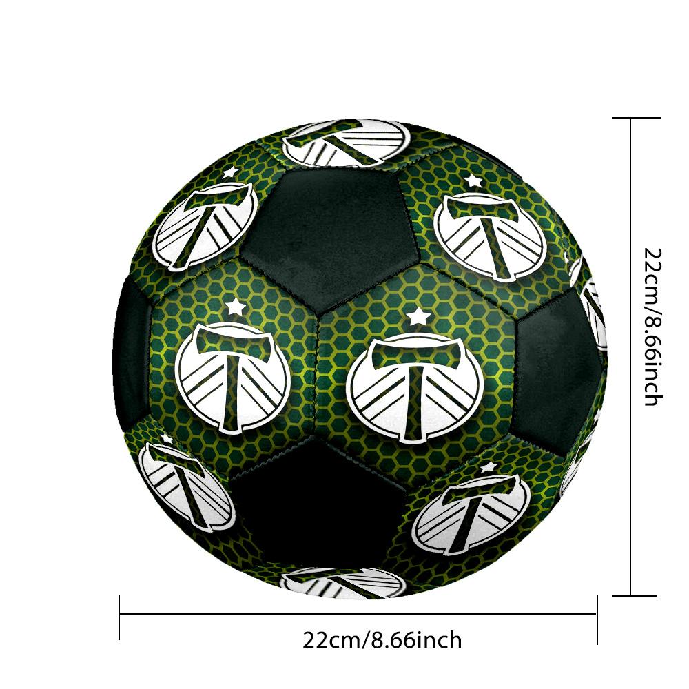 Portland Timbers Indoor Soccer Ball Colorful All Ages Size 5 Machine Stitched PVC Competition Ready Durable High-Bounce