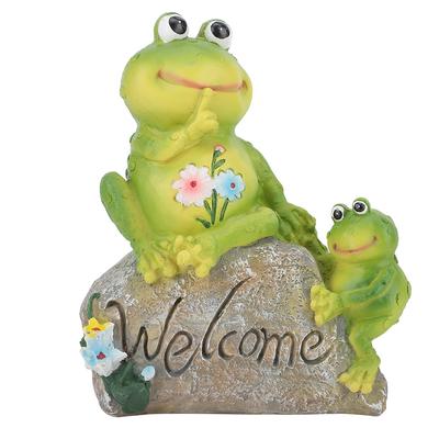 Resin Animal Sitting On Stone Figurine Decoration Lawn Garden Courtyard Ornaments