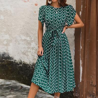 Women Clothing Female Dress Floral Midi Vintage Chic And Elegant Summer Casual Streetwear Y2k Women Dresses Free Shipping