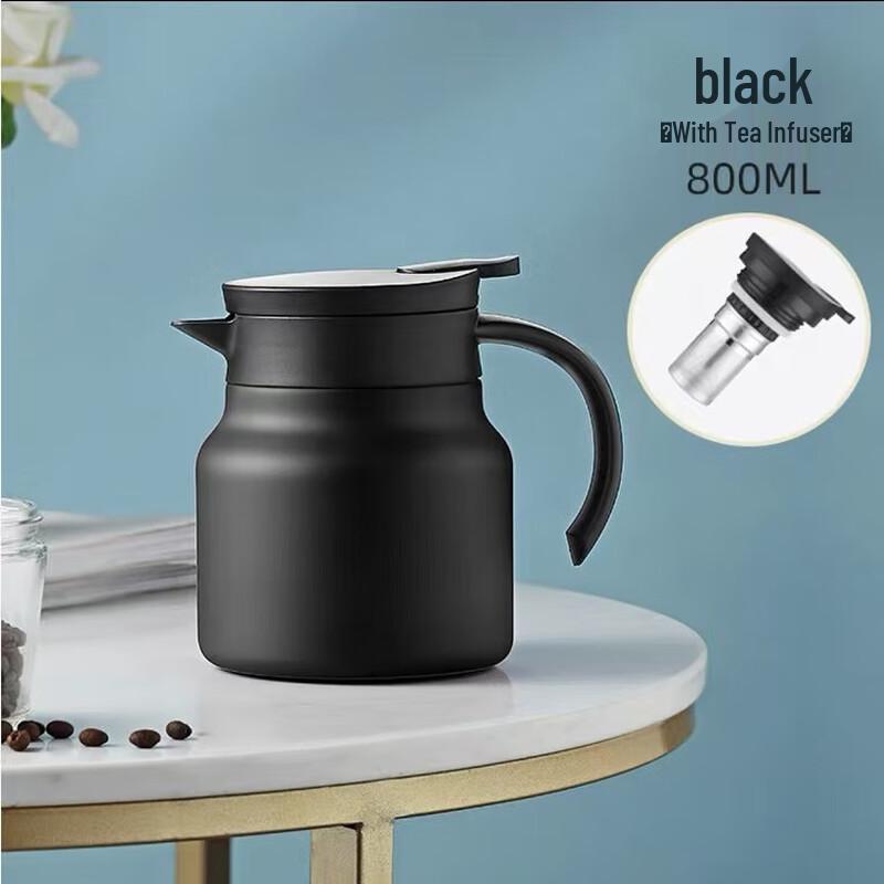 Stainless Steel Press-Type Vacuum Flask with Tea Infuser