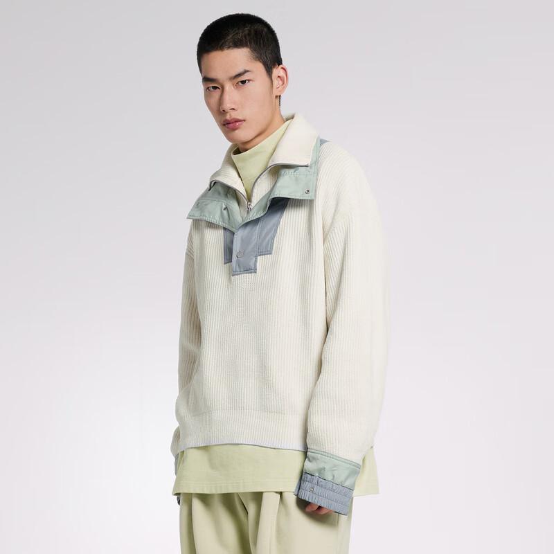 JNBY Men's Loose Fit High-Neck Knitted Sweater