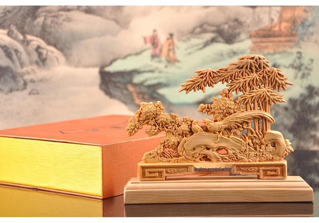 Dragon Horse Spirit Carving - Cliff Cypress Wood Decoration for Home/Office, Housewarming, or New Beginnings