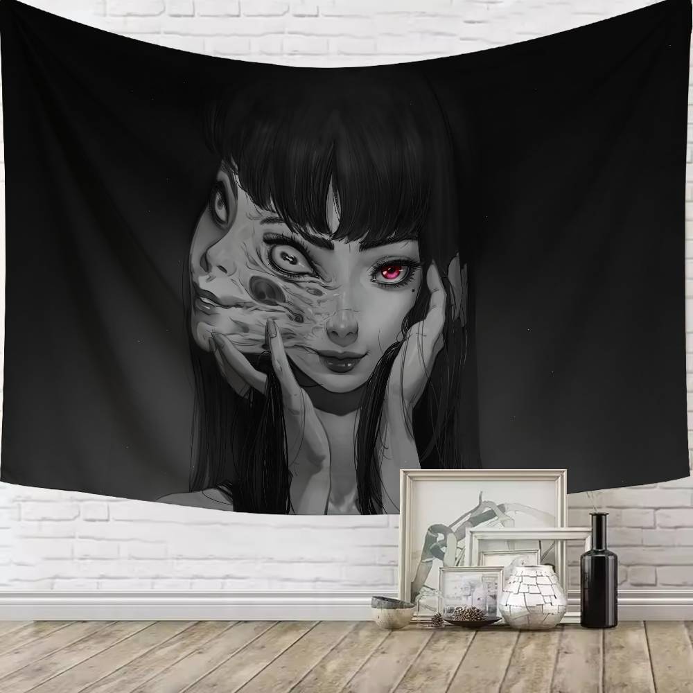 Horror Pretty Girl Anime Tomie Kawakami Tapestry Living Room Bedroom Gamer Room Decoration Large Luxury Tapestry