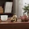 Brass Cat Figurine Handcrafted Miniature Statue Handicraft Tiny Kitten for Collectors,